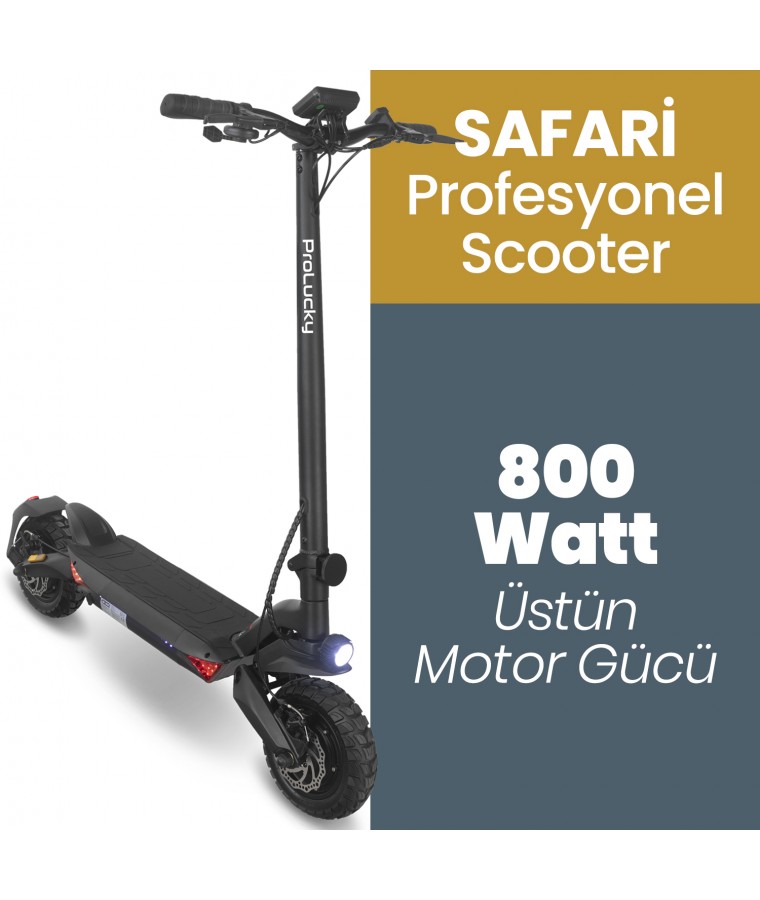 ( YENİ! ) ProLucky PROFESYONEL Safari Scooter! ( 800 Watt Üstün Motor Gücü, 3 Farklı Sürüş Modu, Çift Süspansiyon, Özel Dizayn Led Ekran! )